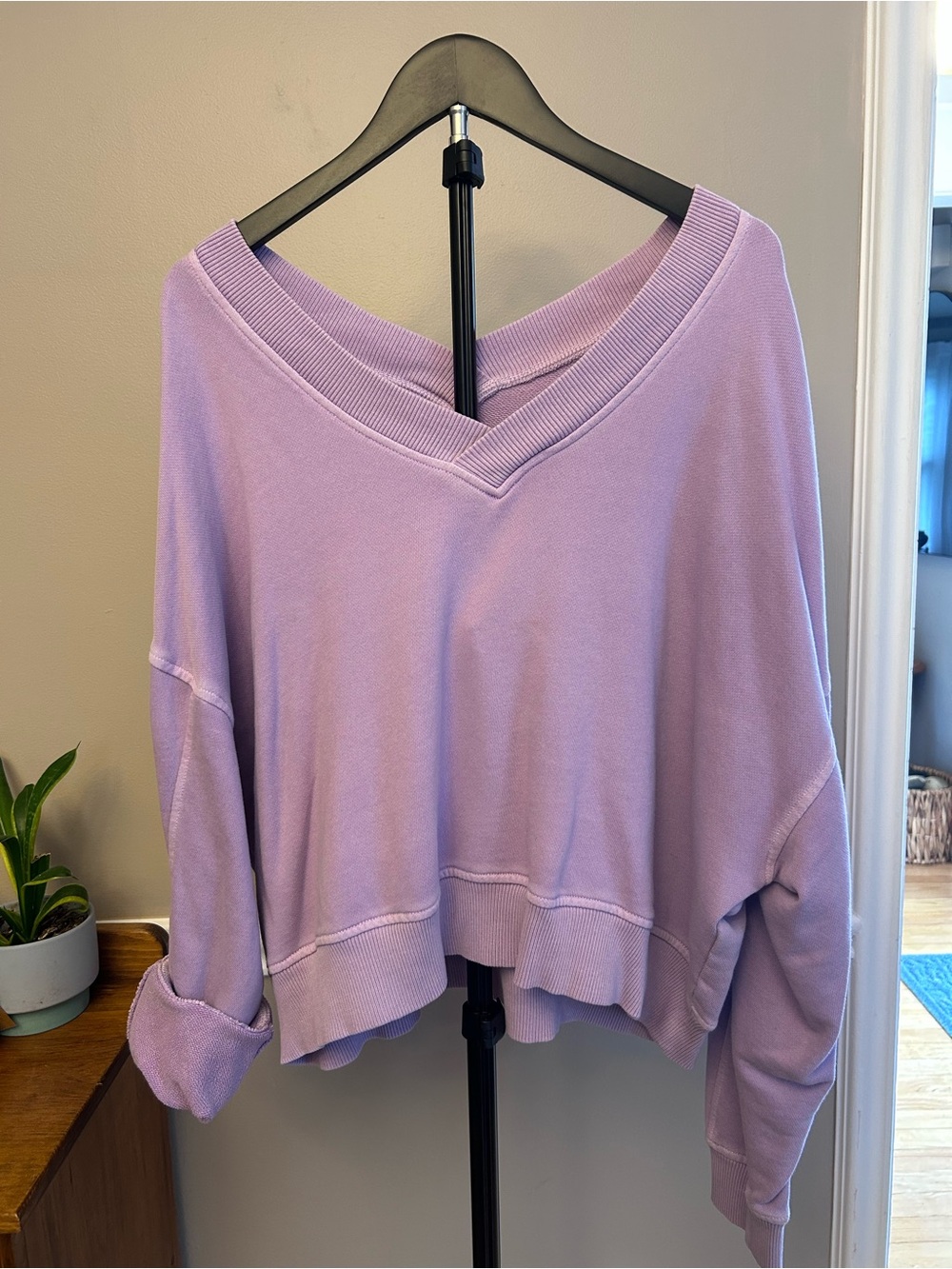 Lilac V-Neck Women's Sweater